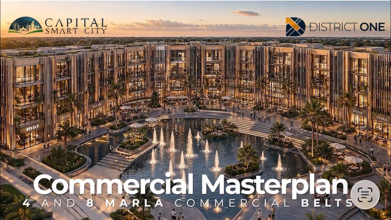 DISTRICT ONE CAPITAL SMART CITY ISLAMABAD Master Plan 4 & 8 Marla Commercial Plots 