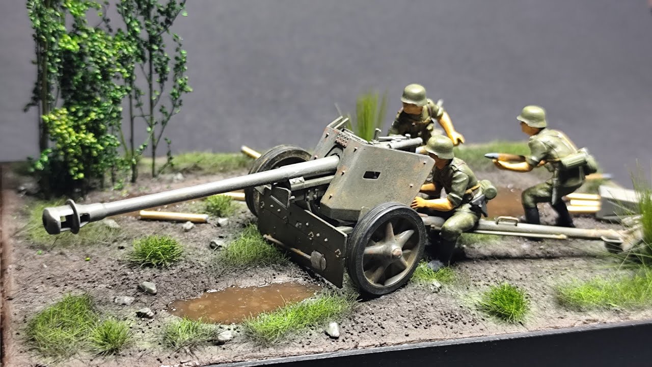 Diorama 7,5cm ANTI-TANK GUN (PAK40/L46) 1/35 TAMIYA 
