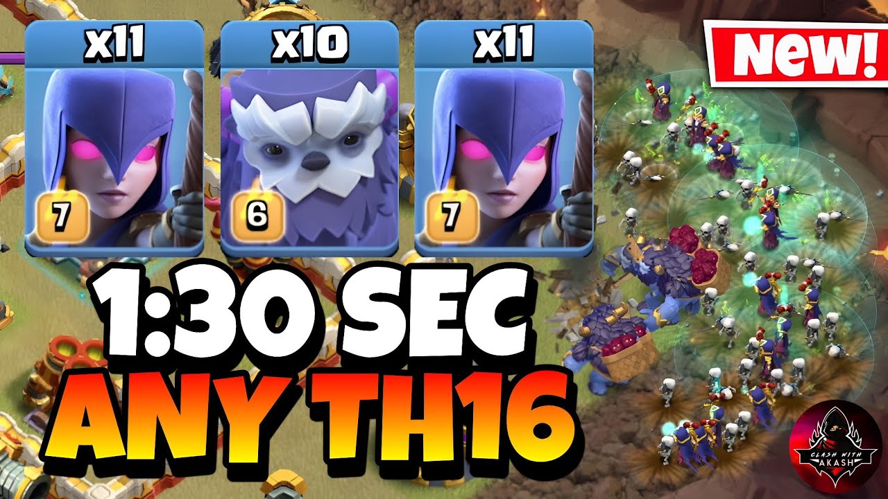 EPIC STRATEGY | Th16 Yeti Witch Quake Attack Strategy | Th16 Yeti Witch | Best Th16 Attack Strategy🔥