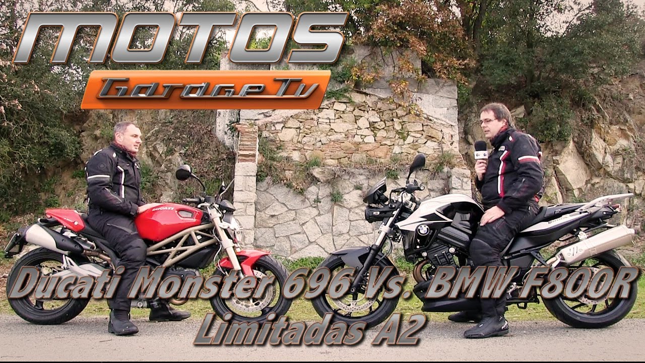 Motos Garage Tv: Comparativa BMW F800R Vs. Ducati Monster 696 I Limitadas A2