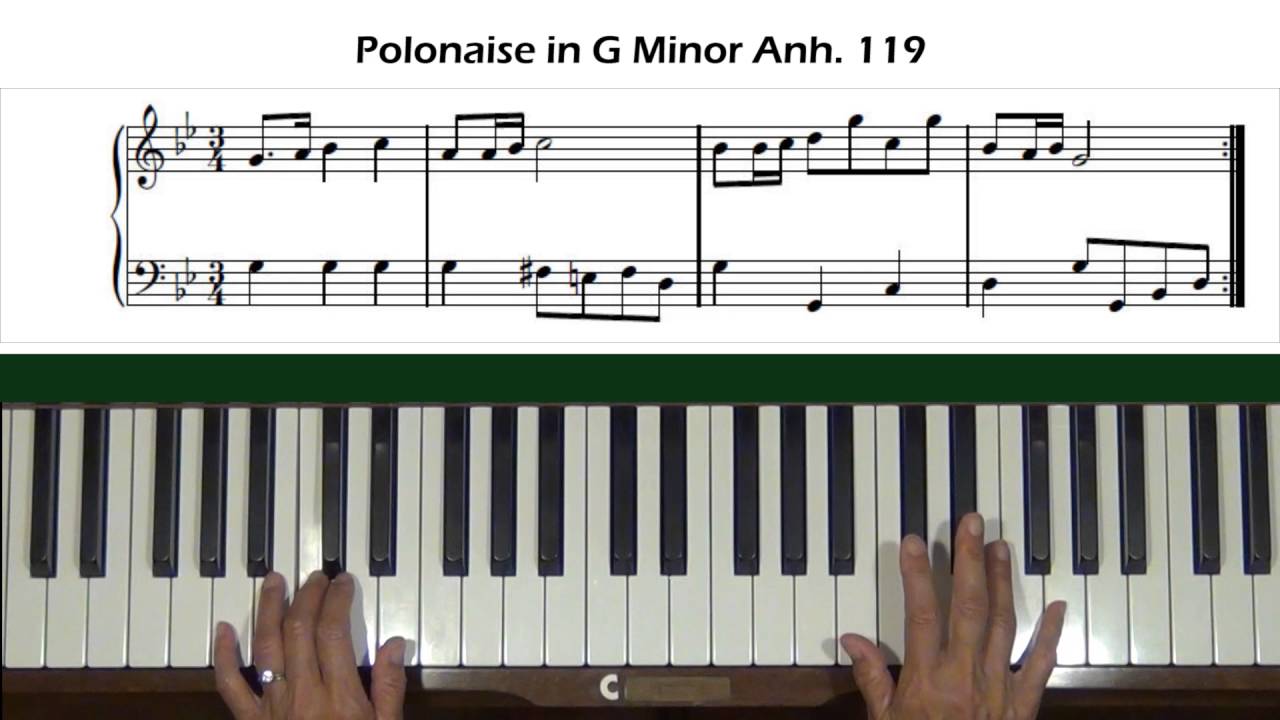Polonaise in G Minor (Notebook for Anna Magdalena Bach) Anh.119 Piano Tutorial