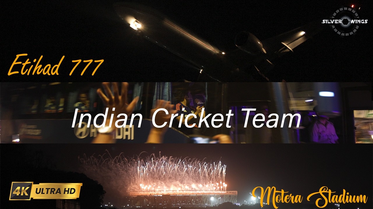 Ahmedabad Airport Night View With Indian Cricket Team #cricketlover #aviationlovers