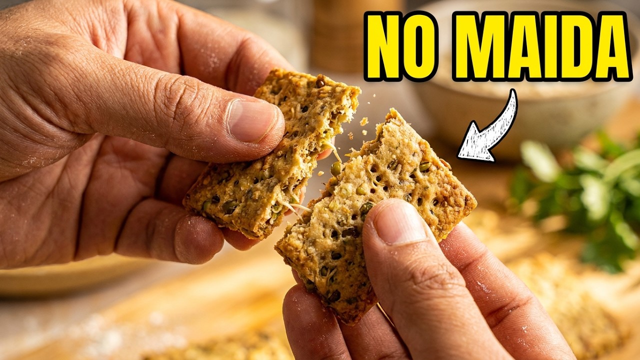 High Protein Sprouted Moong Crackers | Kids & Tiffin Special