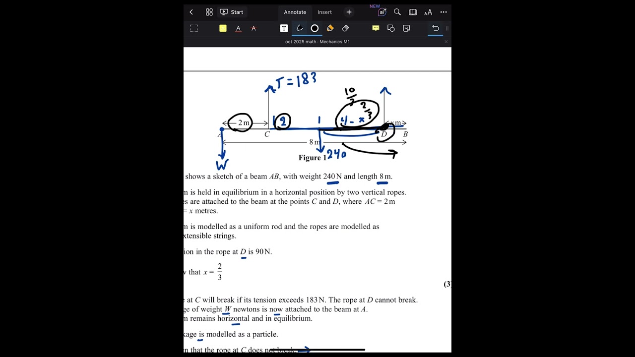 October 2025 - M1 edexcel - Mechanics 1 -AS edexcel - A2 edexcel 