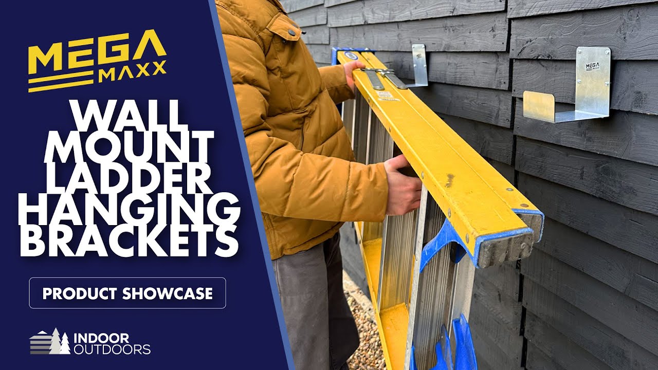 MegaMaxx UK™ | Wall Mount Ladder Hanging Brackets Pair | IDB2122