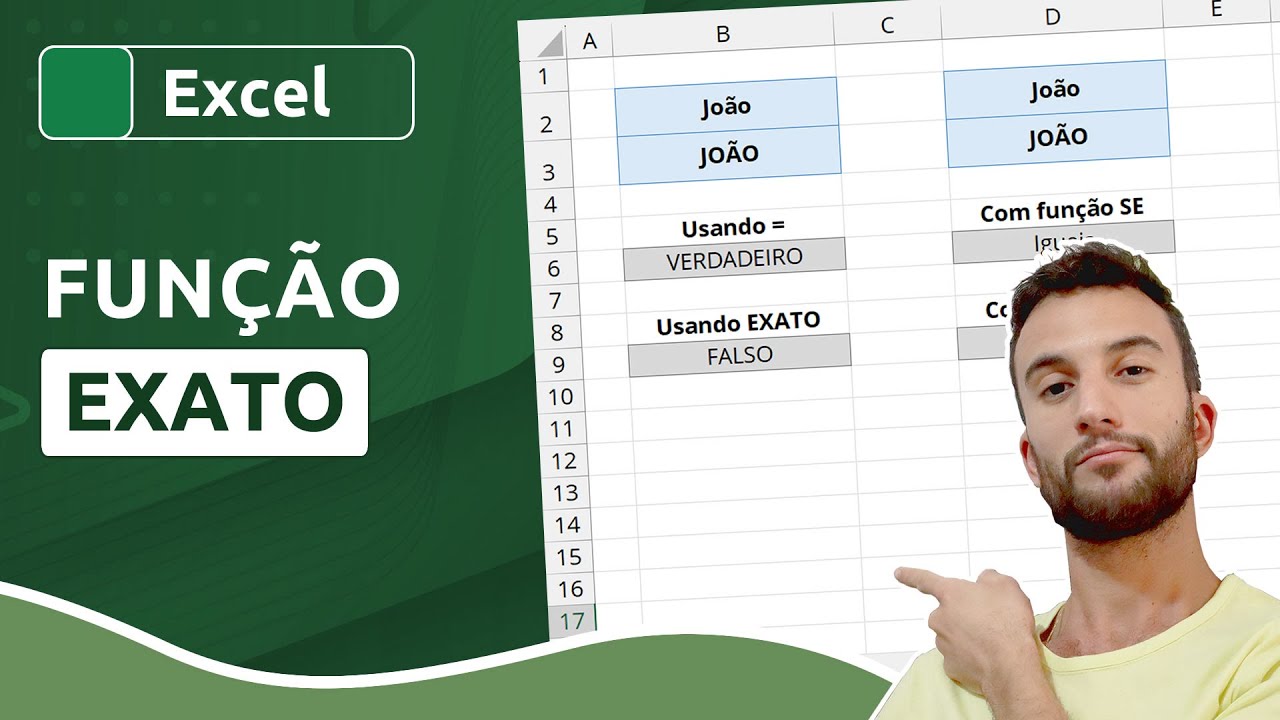 Como usar a função EXATO no EXCEL