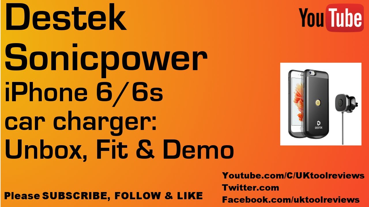 Destek SonicPower fast wireless charger with magnetic mount for iPhone 6/6S. Unbox, Fit & Demo.