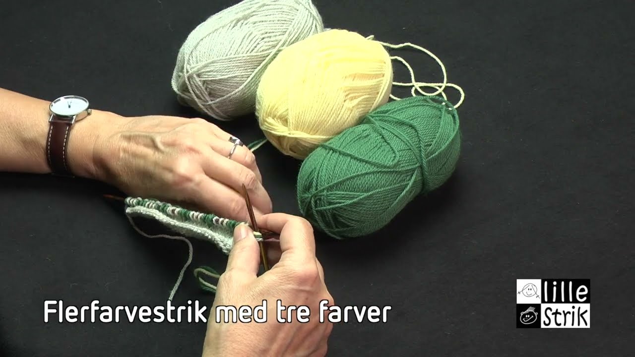 Flerfarvestrik med 3 farver