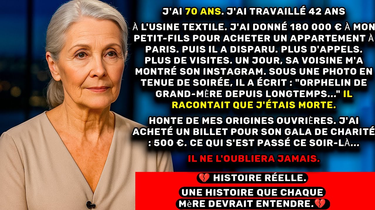 MON PETIT-FILS A DIT QUE J'ÉTAIS MORTE. J'AI LU ÇA SUR INSTAGRAM. IL AVAIT MES 180 000 €