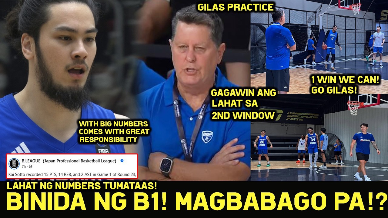 Binida ng B1  KAI SOTTO Numbers Tumaas. GILAS PRACTICE! 1 Win Kakayanin Chances meron! Pagkakataon..