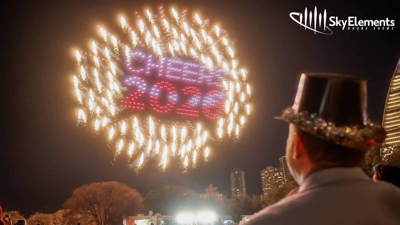 Austin's New Year's Eve Drone Show | 1,500 Drone & Pyro Show | Sky Elements Drone Shows