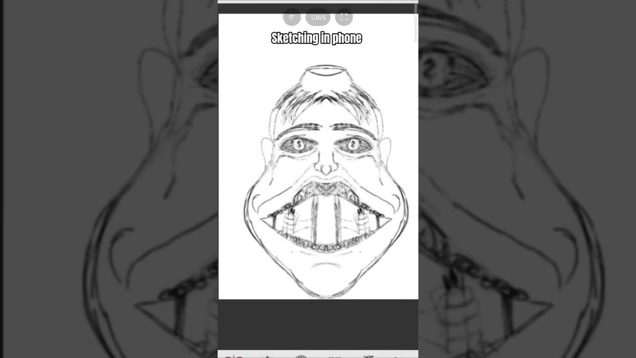 Drawing Anime Style Character in Phone #sketch #drawing