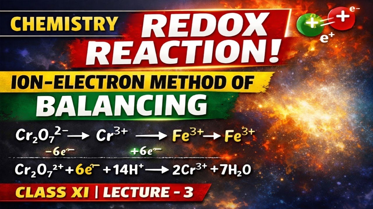 REDOX REACTION -ION ELECTRON METHOD OF BALANCING THE CHEMICAL REACTION | CHEMISTRY CLASS XI