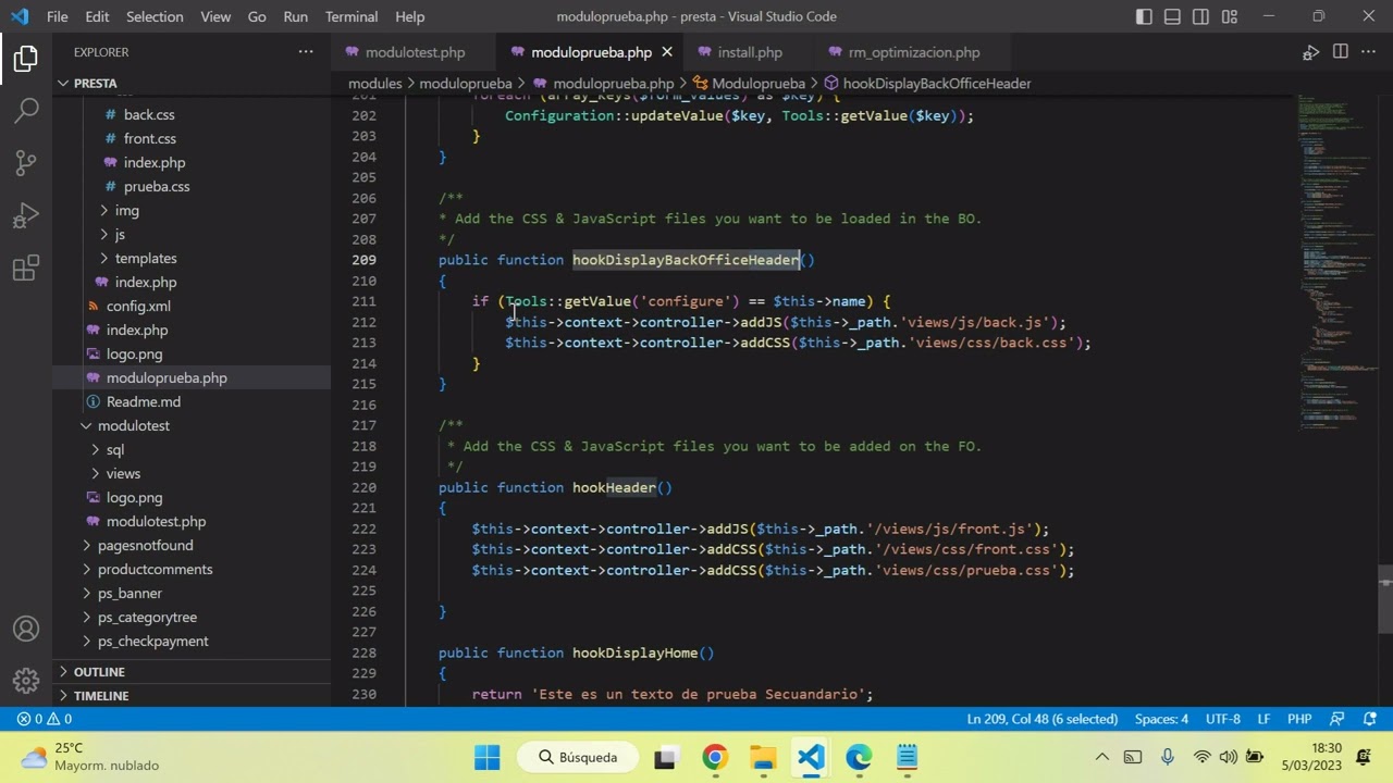 Módulos PrestaShop 009  - Archivos CSS y JS
