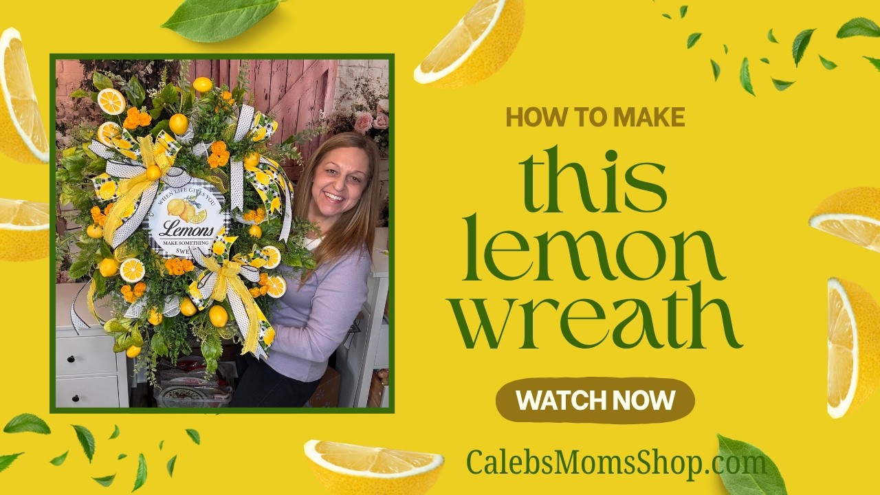 How to Make a Lemon Wreath for Summer | DIY Front Door Wreath Tutorial | Pine Base Lemon Decor