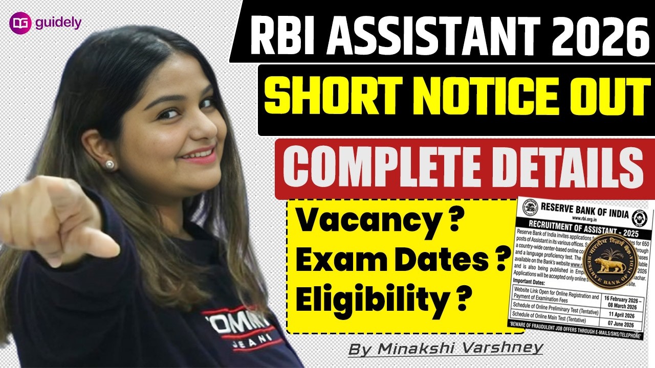 RBI Assistant 2026 Short Notice Out | 650 Vacancies | Exam Dates Announced | By Minakshi Ma'am
