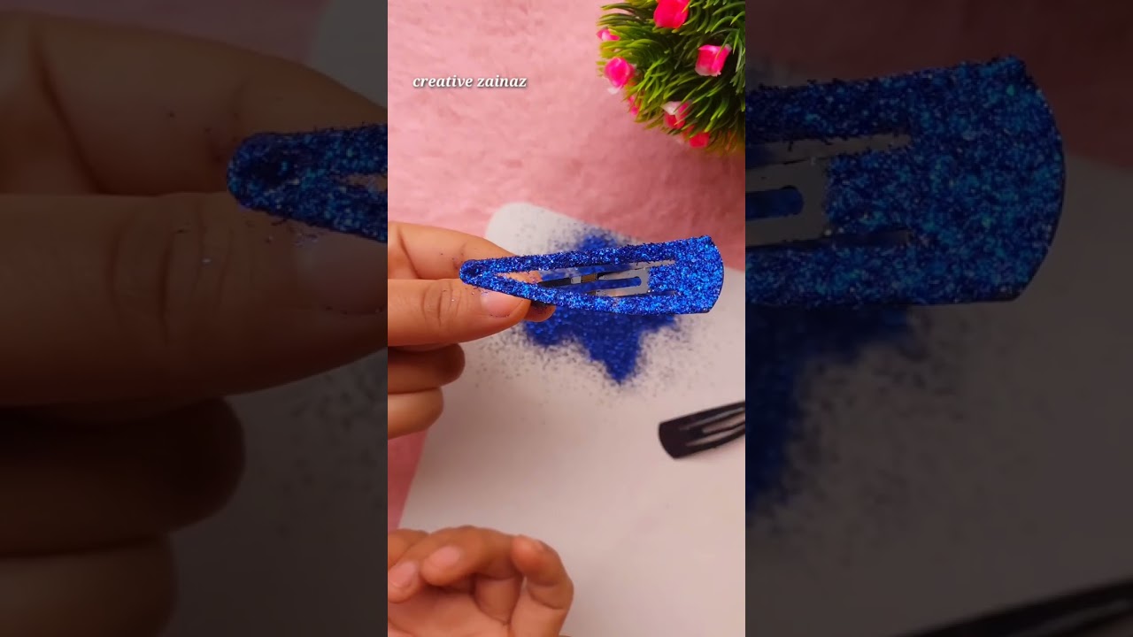 diy hair clips 😍 #diycrafts  #creativezainaz #shorts #youtubepartner #viral