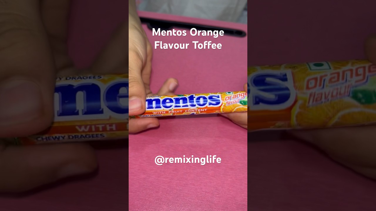 Trying Mentos Orange Flavour Toffee #shorts #shortsvideo #yummy #mentos #youtubeshorts #sweets #yt