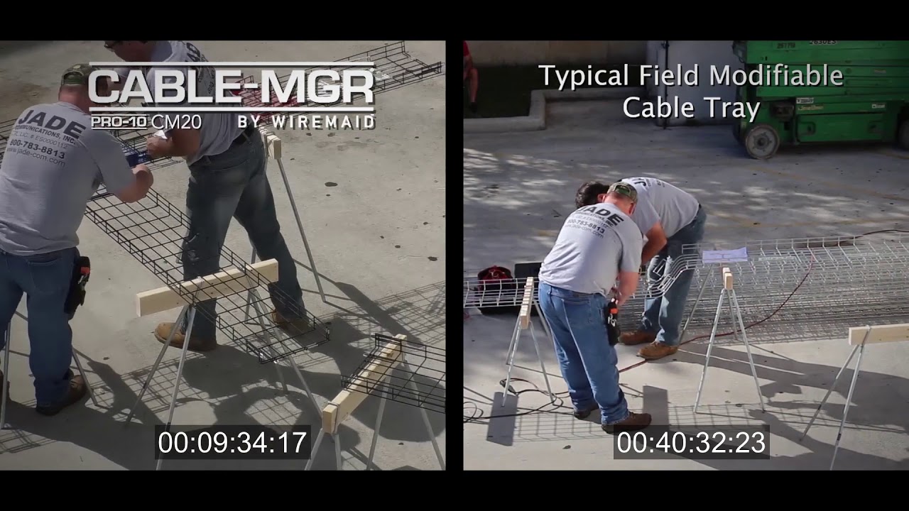 Cable Tray - How To Install 400% Faster Than A Typical Modifiable Cable Tray - Comparison Video