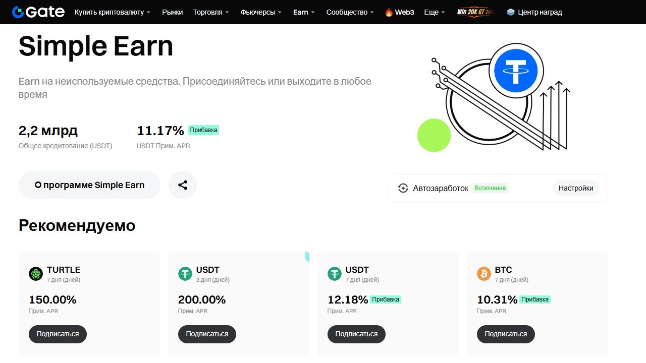 🔥 Стейкинг USDT, USDC, GUSD, USDD, USDE, USD1, FDUSD, BTC, ETH и SOL на бирже Gate