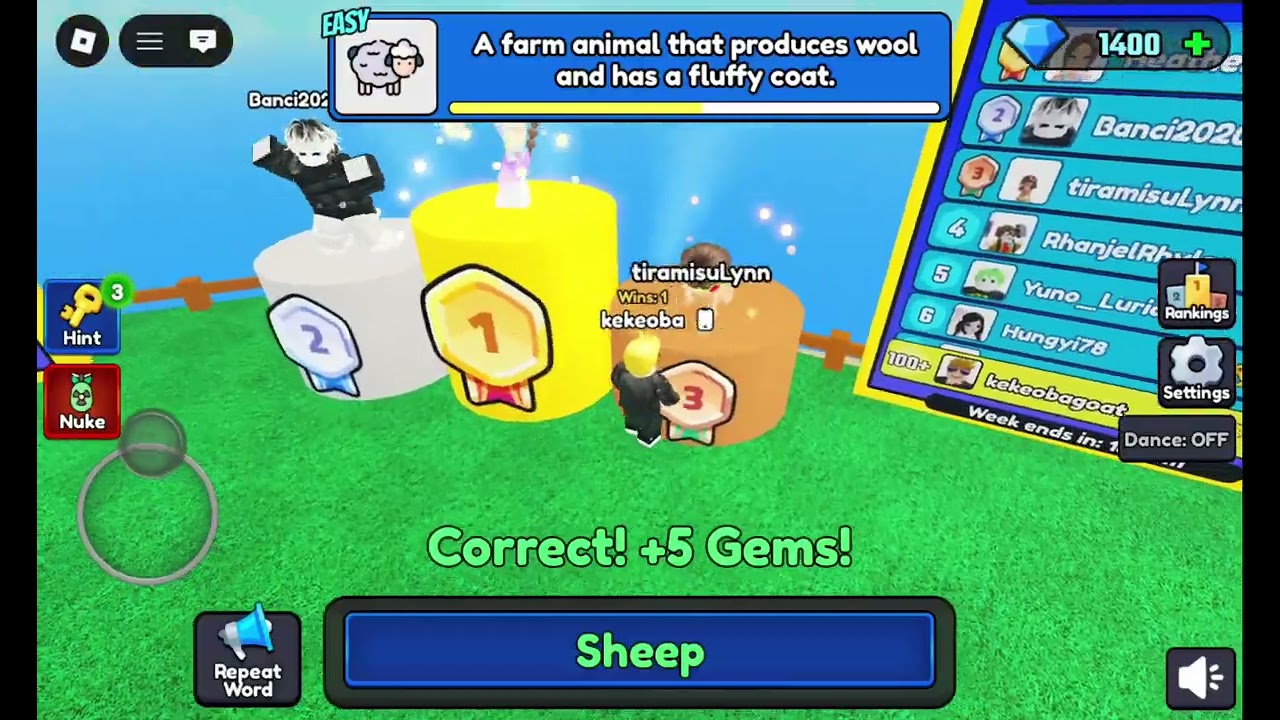 Spelling race roblox