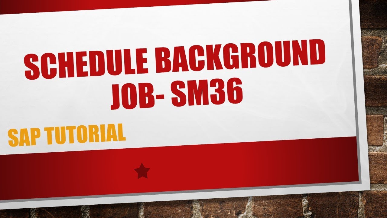 How to schedule background job in SAP/automatic emails (SM36)