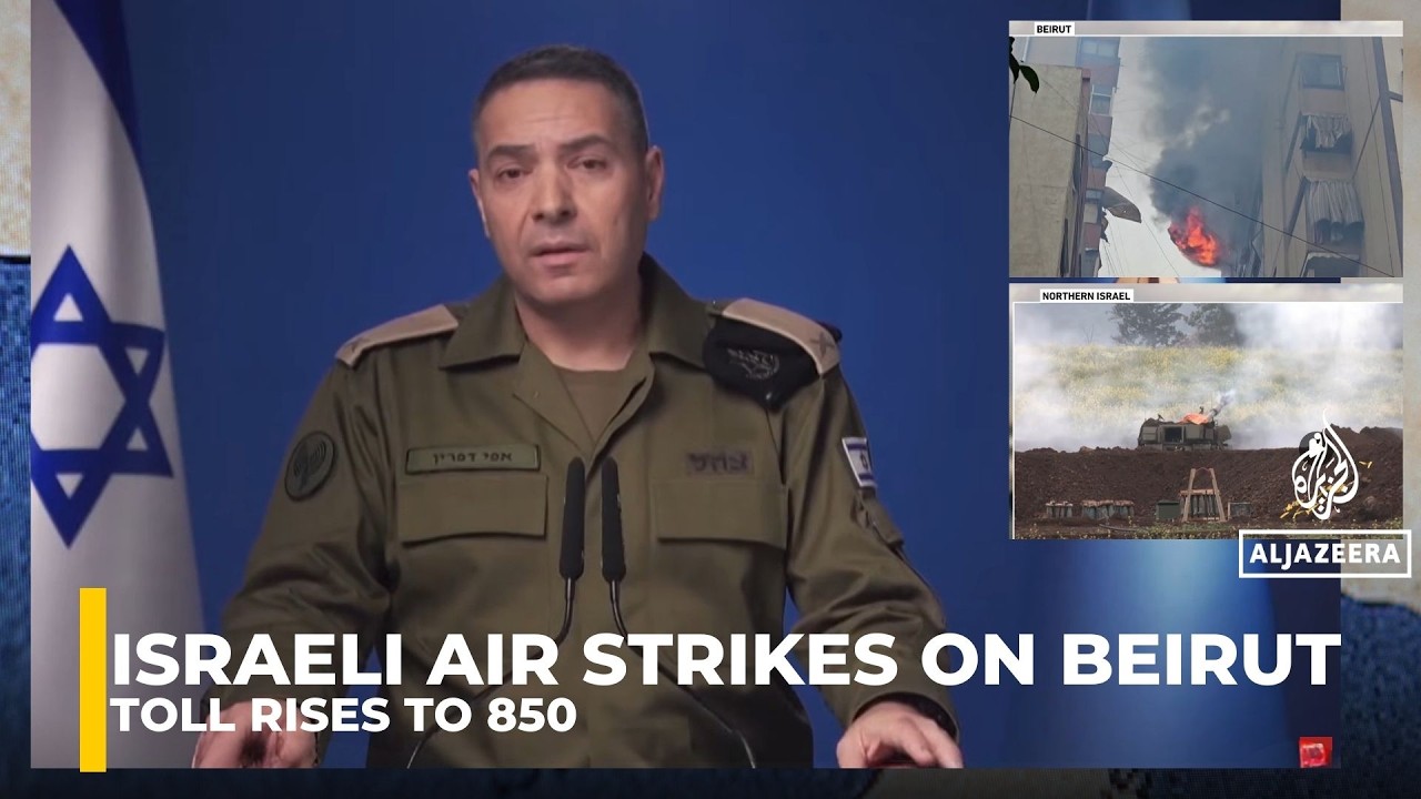 Israel strikes Beirut again as Lebanon death toll hits 850 | Hezbollah–Israel war escalates