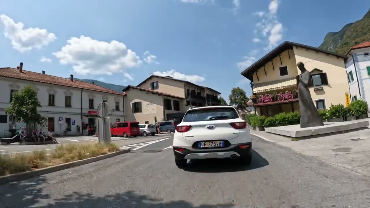 24.07.2022 Driving through the small village of Kobarid, Slovenia