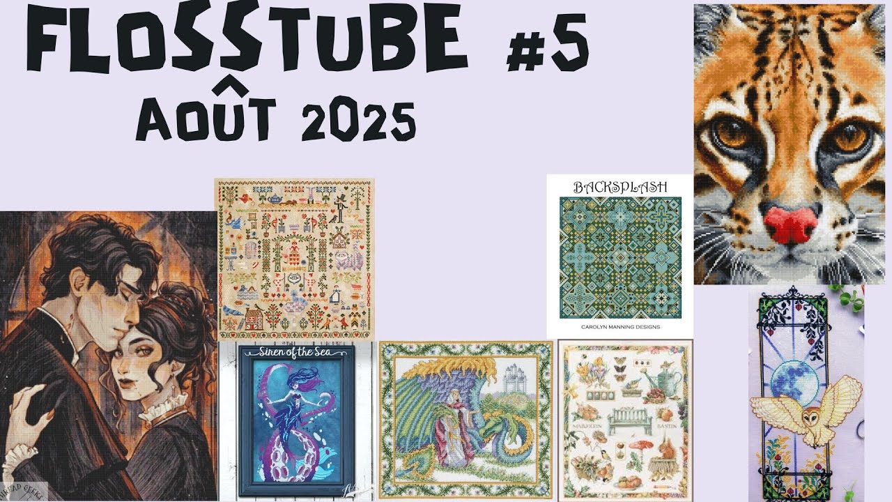 Flosstube 5 - Avancées Août 2025 #crossstitch #flosstube #pointdecroix