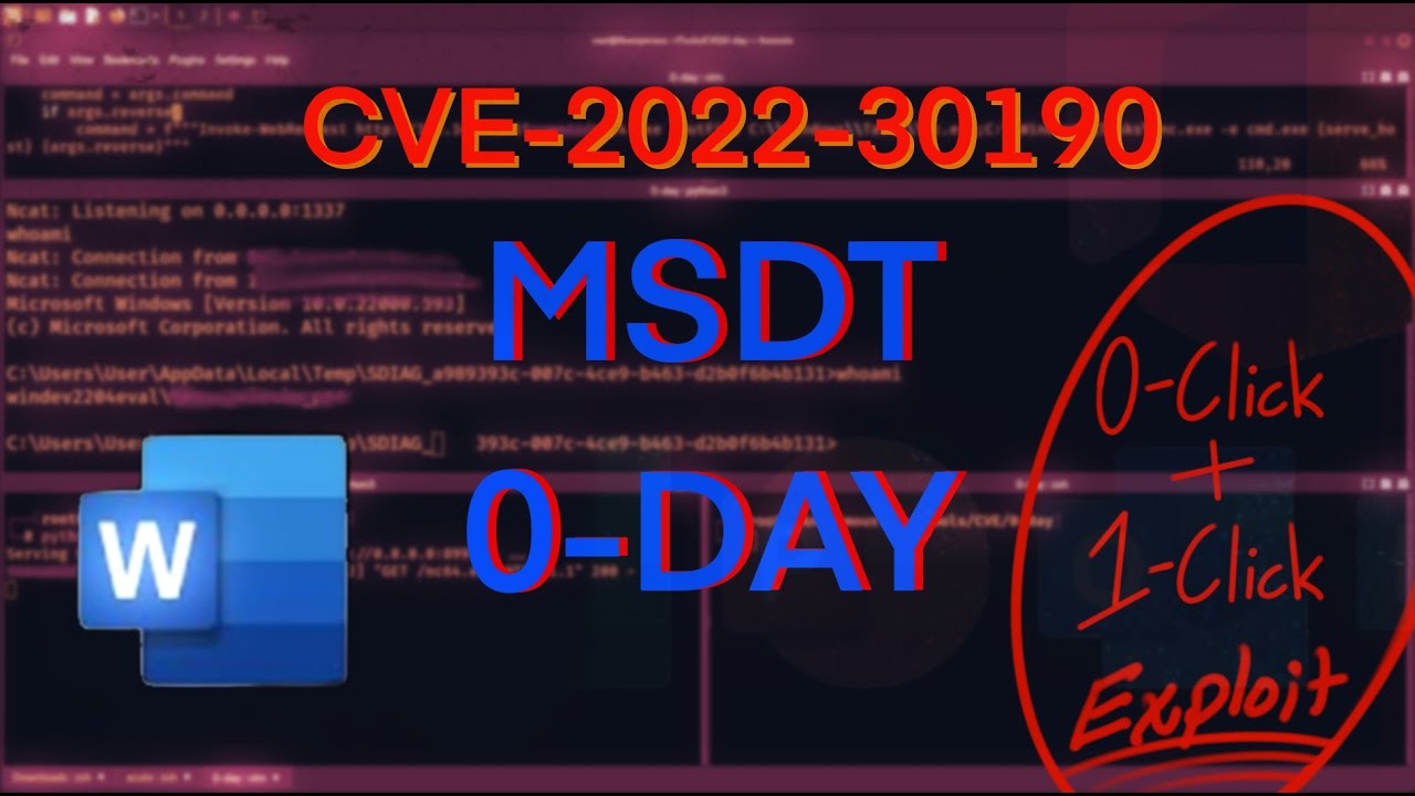 CVE 2022 30190 | Microsoft Word MS-MSDT Vulnerability | 0-Day Exploit
