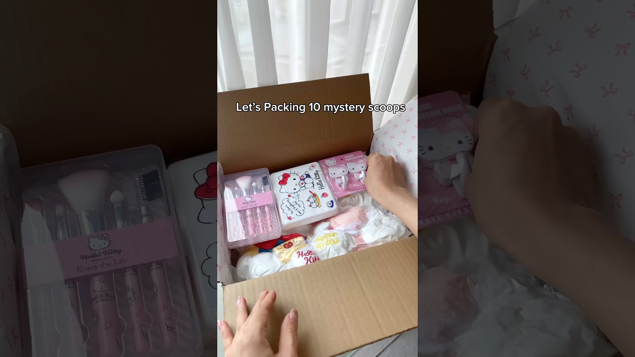 🎁Let's Packing 10 mystery scoops for his GF .Best BF ever🥹#hellokitty #sanrio#gift#fyp#mysterybox