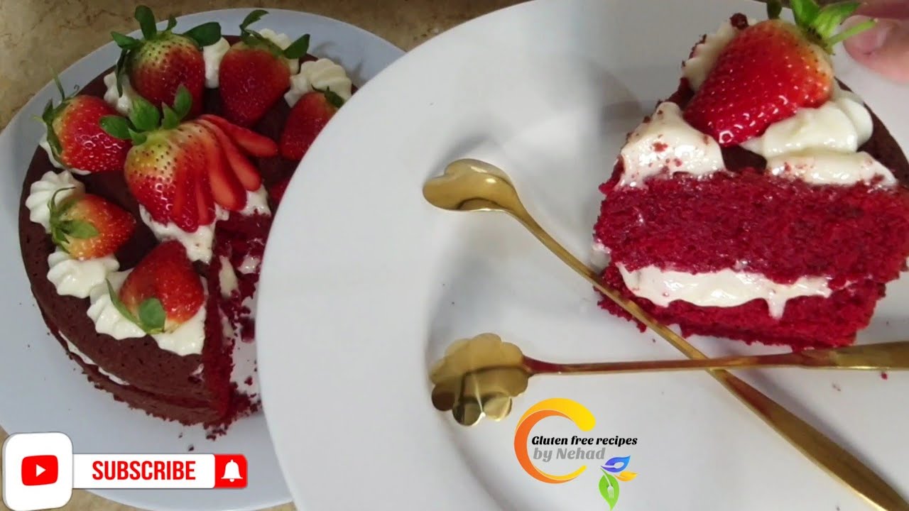 ريد فلفت كيك  خالى من الجلوتين 🎂 gluten free red velvet cake