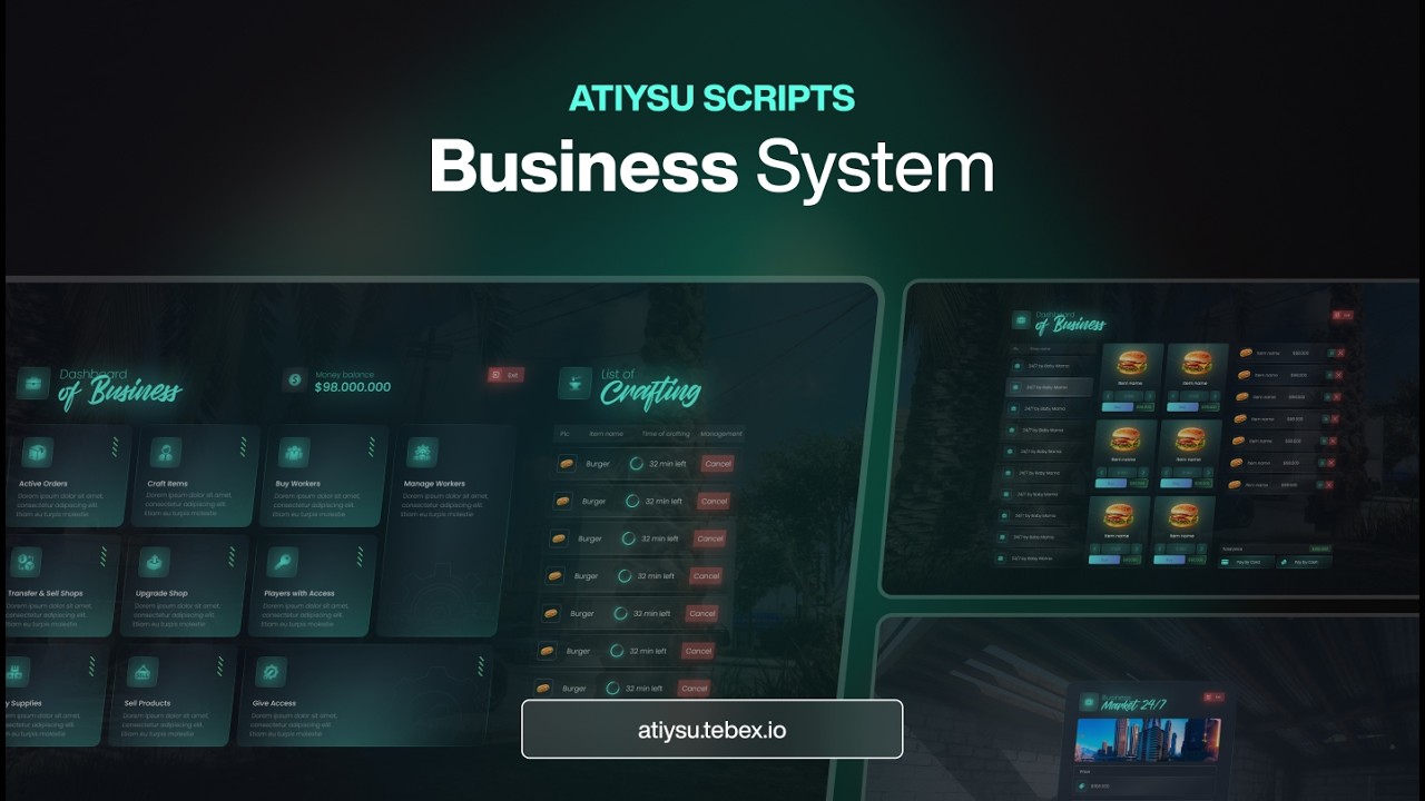 FiveM Business Management Script - Let Your Players To Have More Possibilities! | Aty Scripts