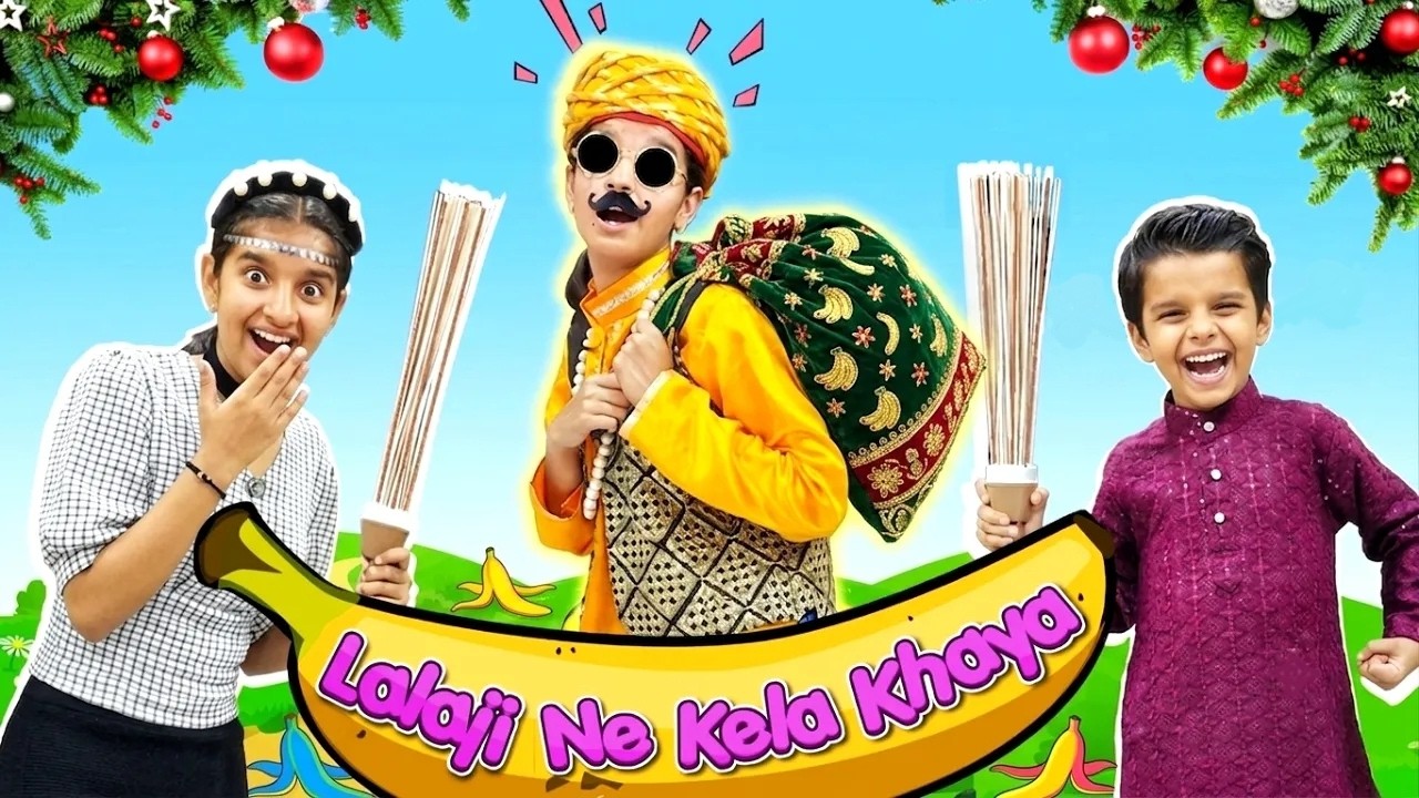 Lalaji Ne Kela Khaya - लाला जी ने केला खाया - Hindi Poem 4 Kidz
