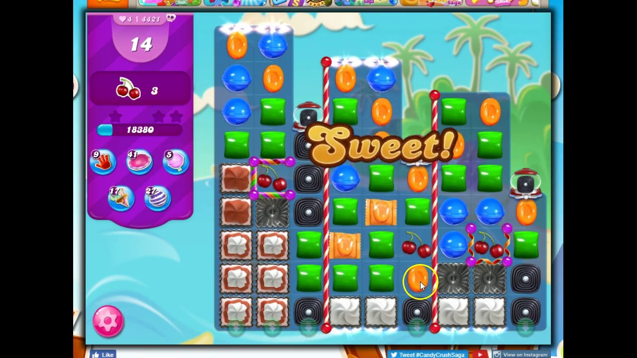 Candy Crush Level 4421 Talkthrough, 28 Moves 0 Boosters