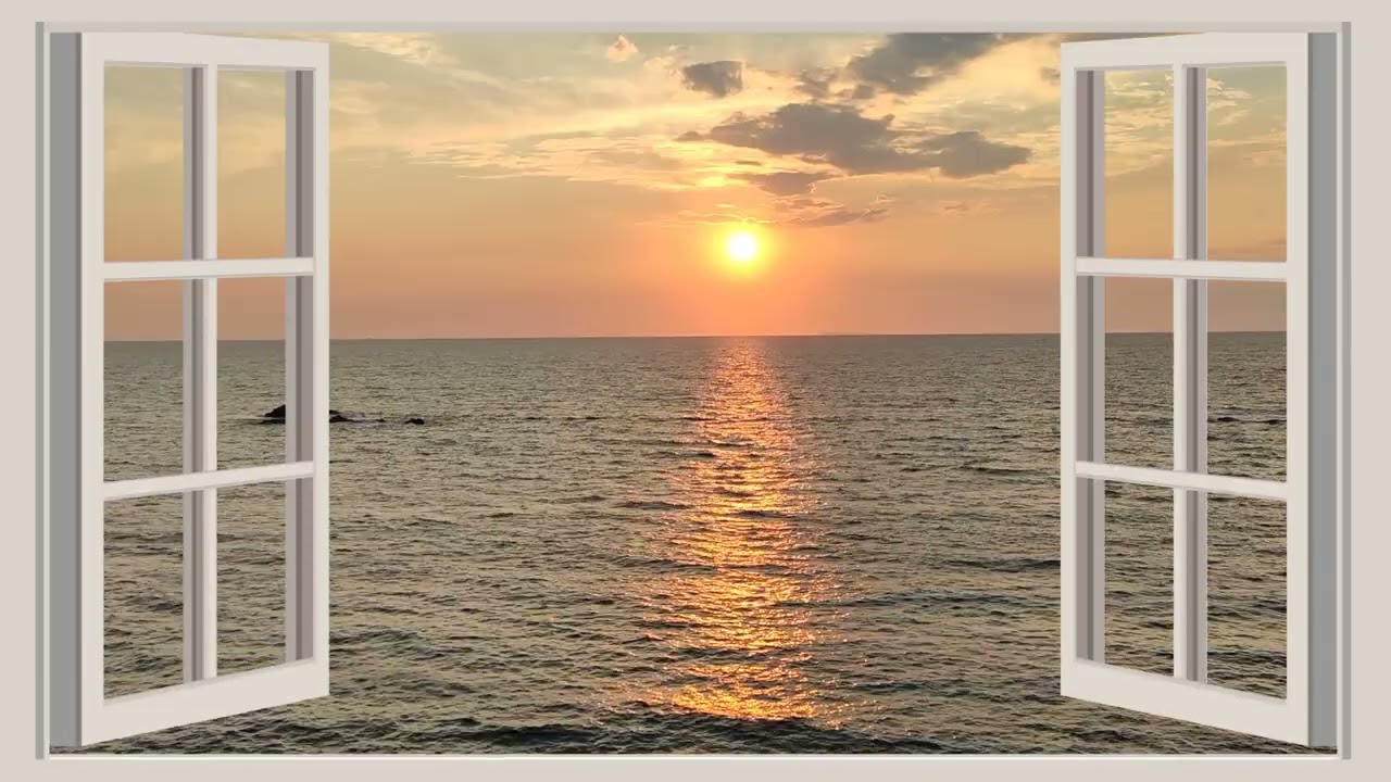 Beautiful view of the sea | Window on a sunset | Relaxing ambiance