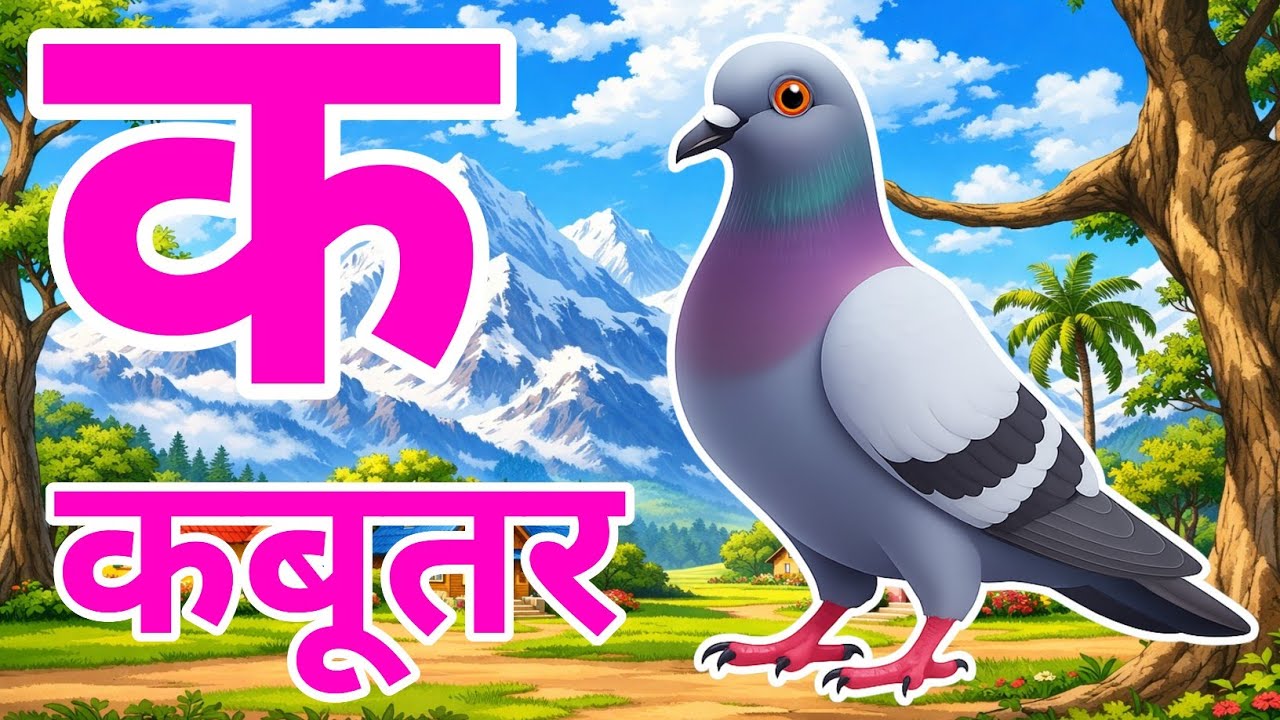क से कबूतर, अ से अनार a se anaar k se kabutar I Hindi varnmala I ABCD क से कबूतर अ से अनार, for kids