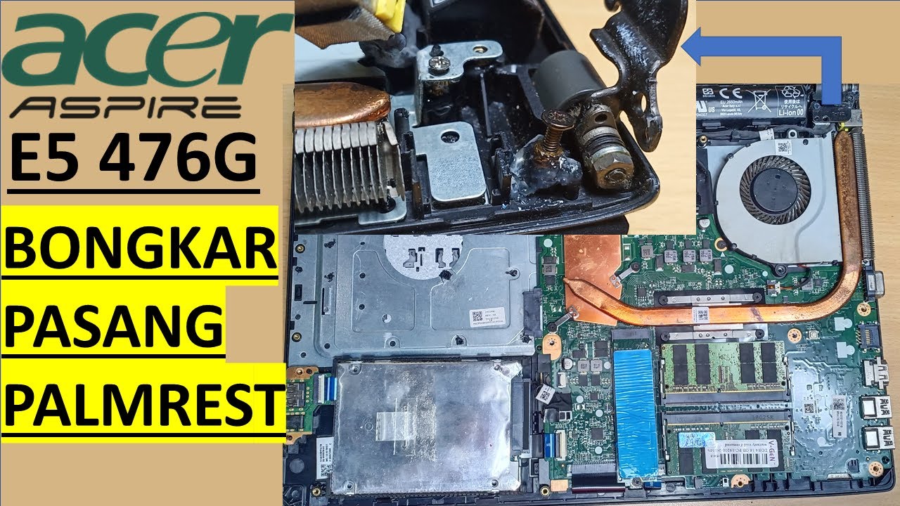 Acer E5 476G Ganti Palmrest berikut Keyboard, Video Full Bongkar Pasang Sendiri Laptop Acer #acer