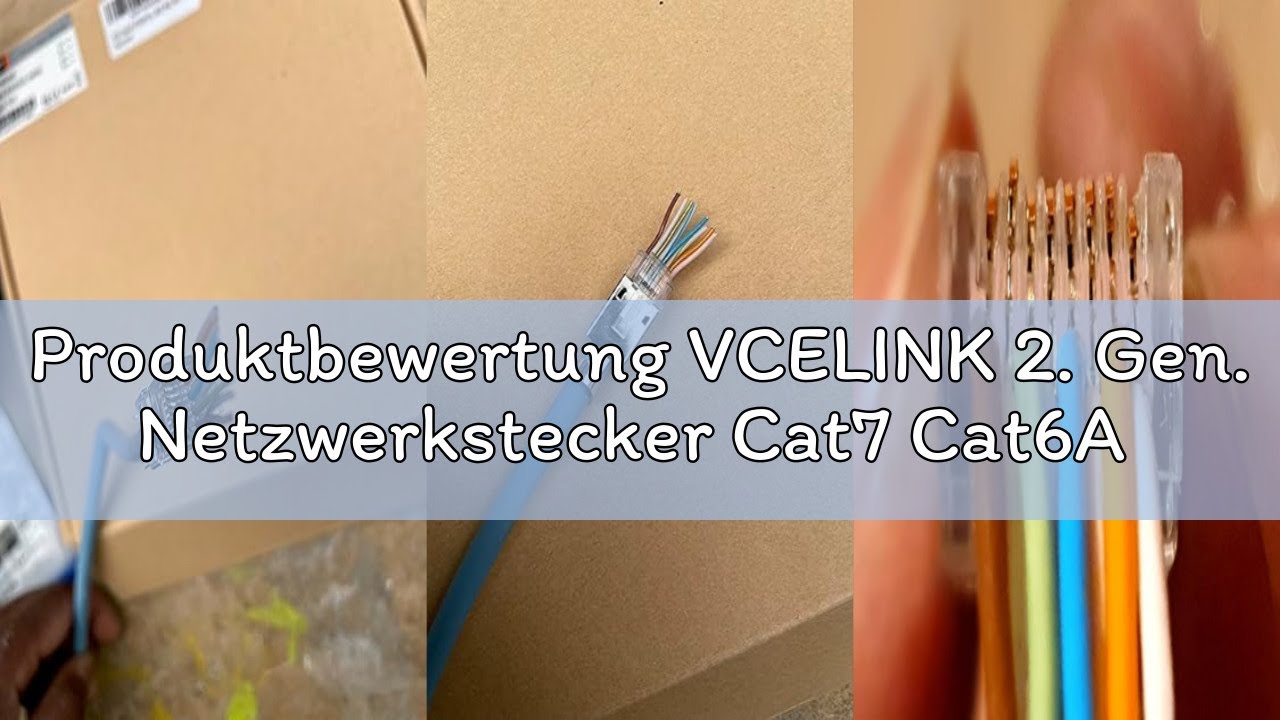 Produktbewertung VCELINK 2. Gen. Netzwerkstecker Cat7 Cat6A Pass Through RJ45 Stecker für Verlegekab