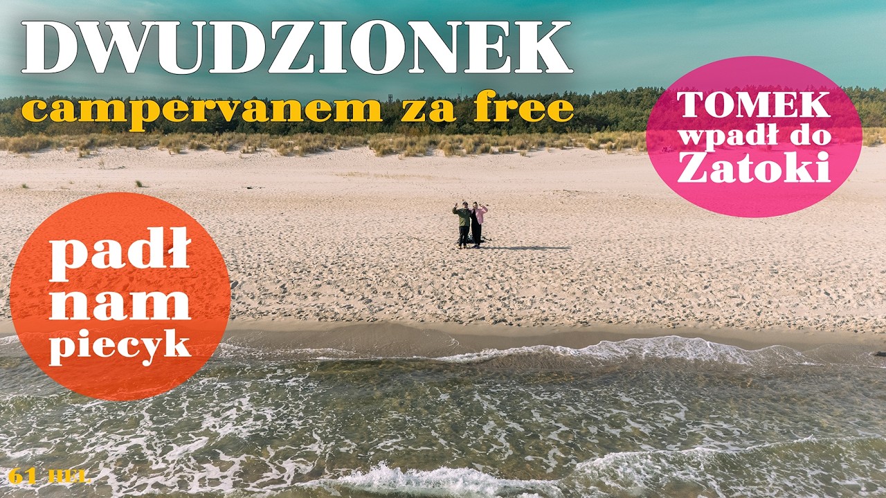 Piecyk gazowy w campervanie do ciepłej wody, za darmo w Helu, Tomek się skąpał w zatoce
