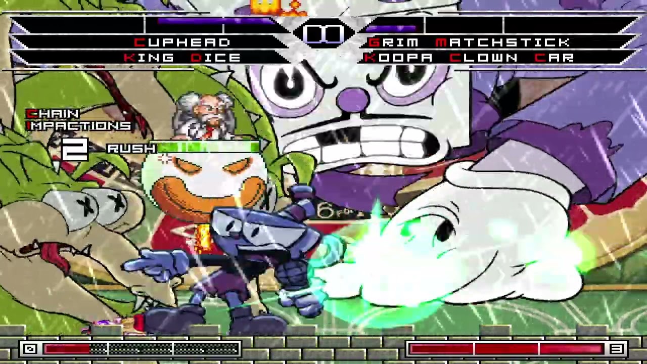 KOF MUGEN Tag Team cuphead fnf & king dice vs grim matchstick & koopa clown car