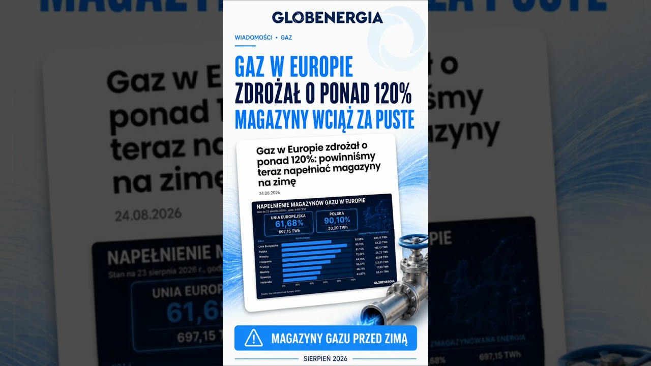 Gaz w Europie drożeje, a magazyny nie są tak pełne jak powinny.