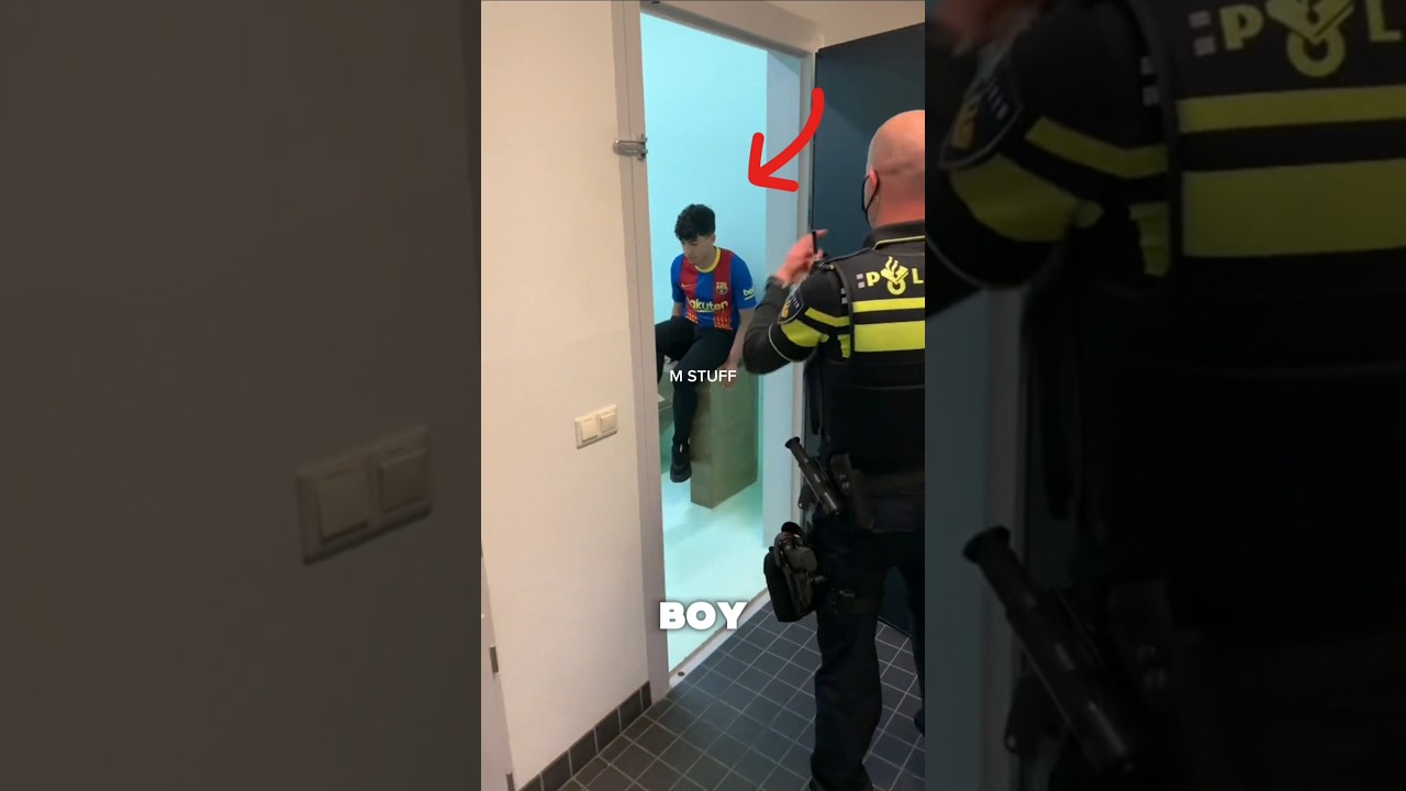 This naughty boy was embarrassed by the police because of his actions!