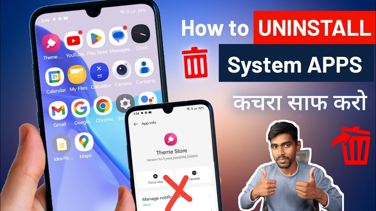 How to Remove (UNINSTALL) system apps on android without root and pc | system apps kaise delete kare