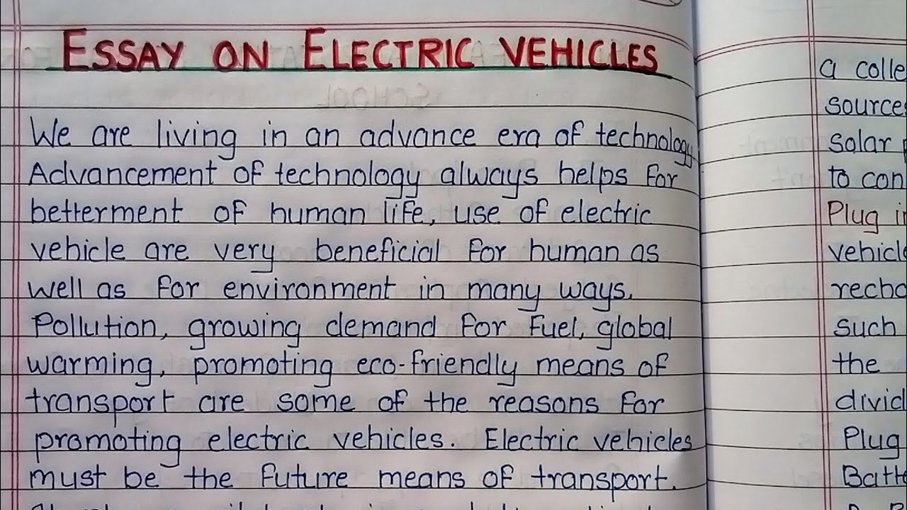 Essay on Electric Vehicles|| Electric Vehicles essay in English|| English essay writing|| essay