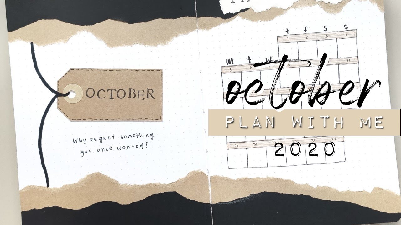 PLAN WITH ME | October 2020 | Bullet Journal Setup - Minimal Vintage Scrapbooking