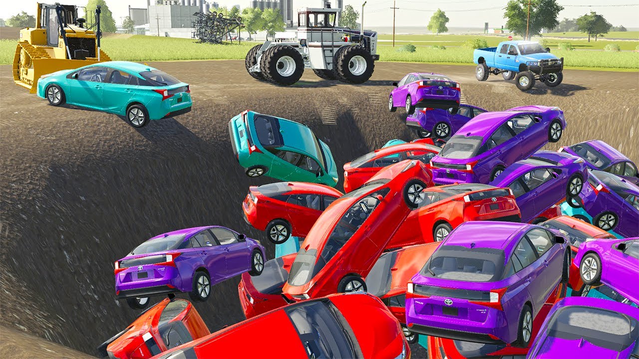 I Dug a HUGE Hole & Put 100 Prius in it | Rich Redneck FS19
