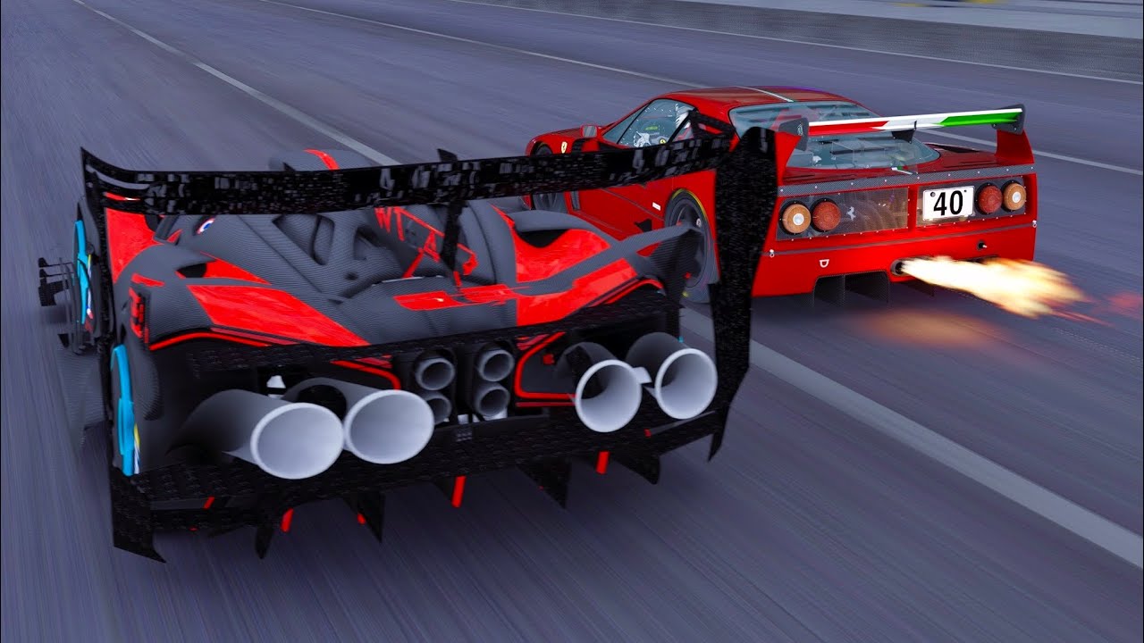 Bugatti Bolide GTR vs 5000 HP Ferrari F40 at Special Stage Route X