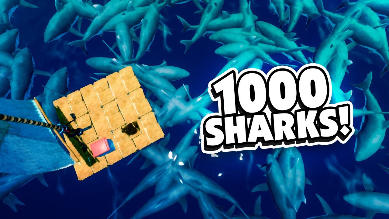 SPAWNING 1000 SHARKS, CAN I SURVIVE? - NEW Raft Update!