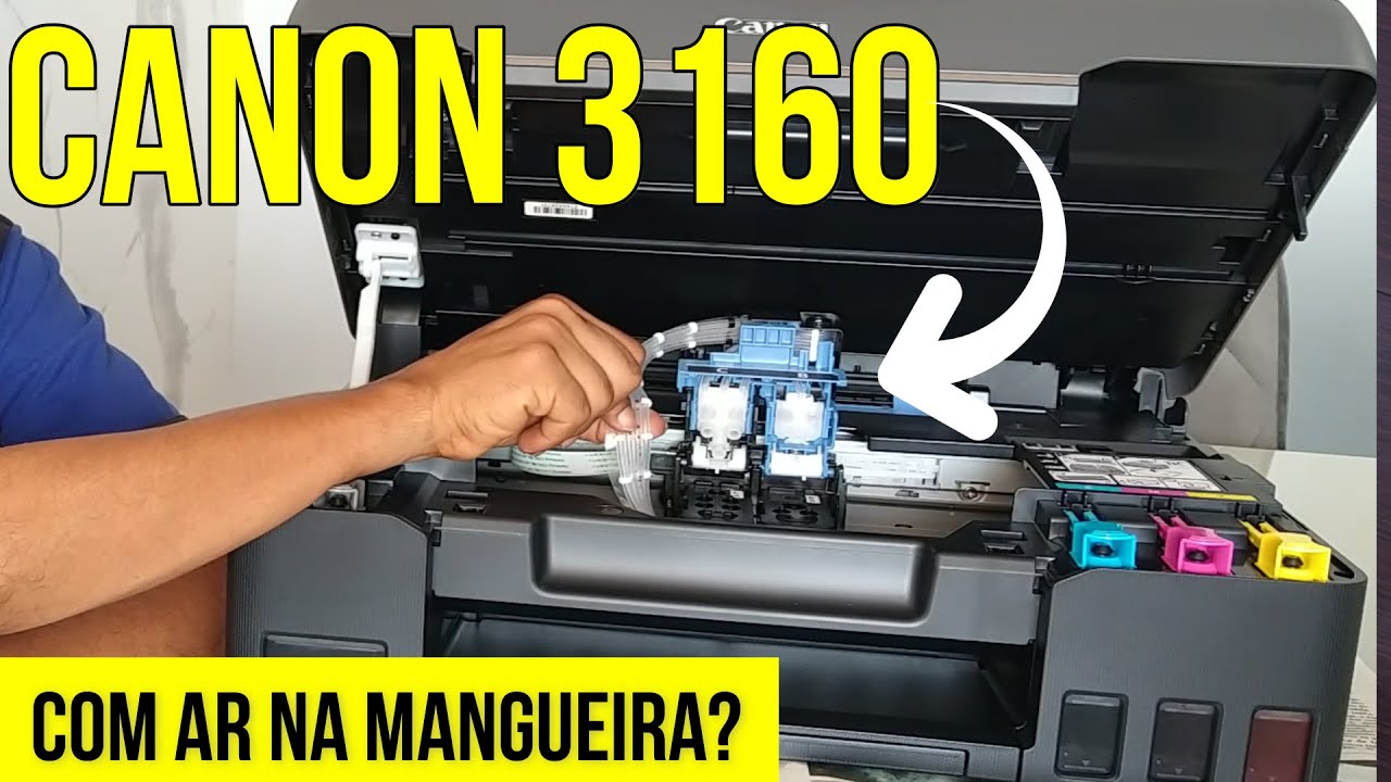 CANON G3160 como tirar o AR que fica na MANGUEIRA | como FAZER a sangria dos cartuchos